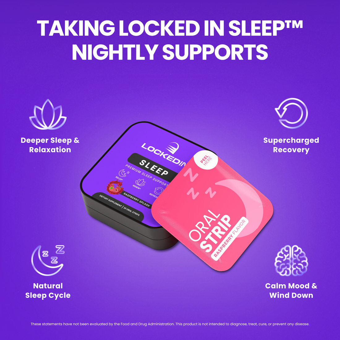 locked in sleep premium sleep support supplement features and benefits product photo