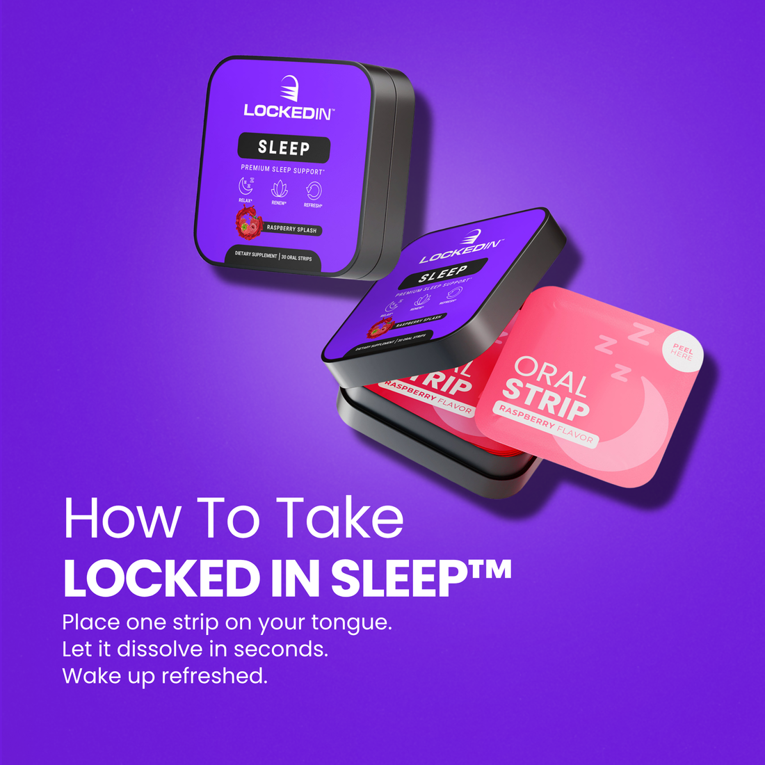 locked in sleep premium sleep support supplement how to take product photo