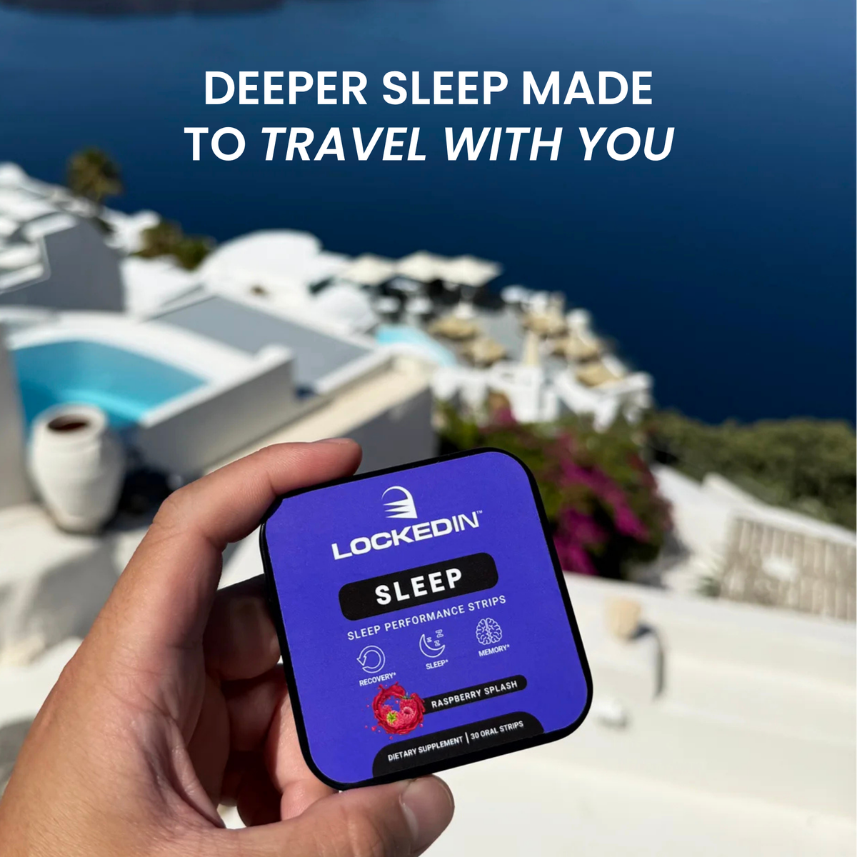 locked in sleep premium sleep support supplement lifestyle product photo