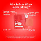 Locked In Energy strip on red background with four benefits listed.
