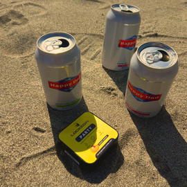 locked in party with drinks by the beach