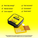 Locked In Party Strips, angled on yellow gradient background, checkmark benefits listed.
