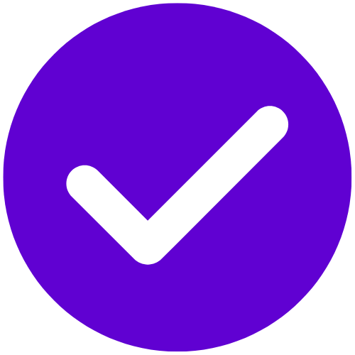 purple checkmark