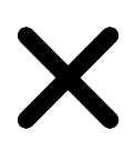 black x icon on transparent background